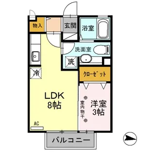 ルシール若松原【2階】の間取り