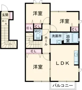 メゾン古閑中【2階】の間取り