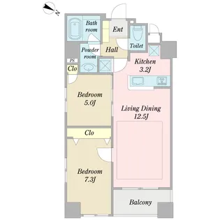 プロシード日本橋堀留町【5階】の間取り