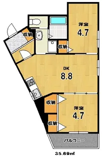 ピヴォット【2階】の間取り