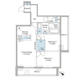 フィカーサ横浜【1階】の間取り