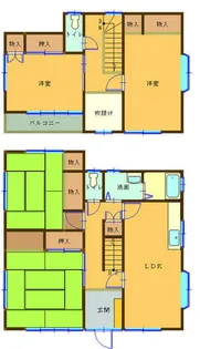 茨城県常総市篠山【一戸建】の間取り