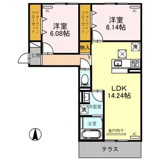 モンヴィラージュII【1階】の間取り