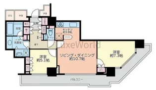 神奈川県横浜市神奈川区栄町【マンション】の間取り