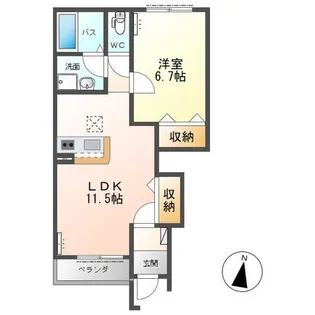 アドヴァンス土合【1階】の間取り
