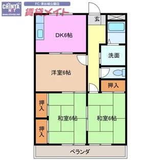 第二西浜ハイツ【2階】の間取り