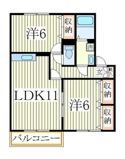 ウィンドワードA【2階】の間取り