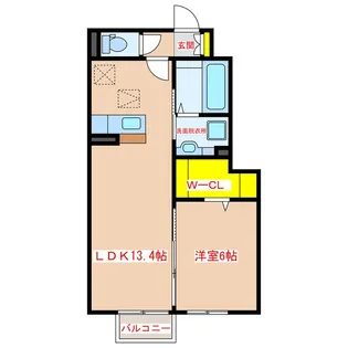 セレーネ中郷【1階】の間取り