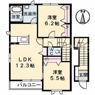 ヒカリハイツA【2階】の間取り