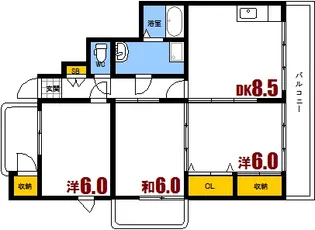 広島県安芸郡海田町畝2【マンション】の間取り