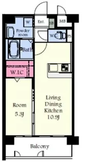 オークランセル那の川【4階】の間取り