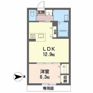 ヴァンレーベ【1階】の間取り