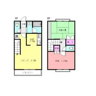 神奈川県横浜市青葉区市ケ尾町【一戸建】の間取り