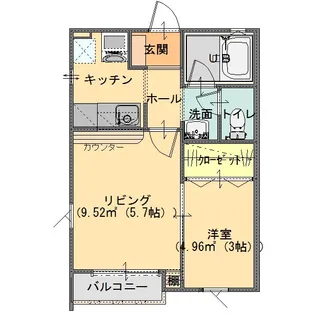 メゾン ド エクラタン【1階】の間取り