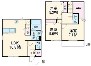 千葉県市川市宮久保3【一戸建】の間取り