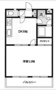 1DKの間取り画像