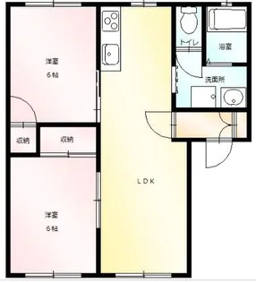 2LDKの間取り画像