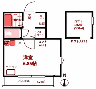 アルカディアK・K北新横浜【2階】の間取り