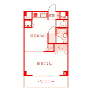 アソルティ関内大通公園【6階】の間取り