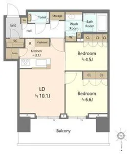 HARUMI FLAG SUN VILLAGE T棟【23階】の間取り