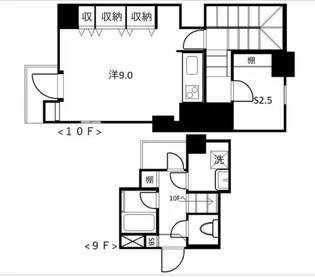 パレステュディオ三番町II【9階】の間取り