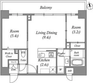 コスモグラシア内神田【3階】の間取り
