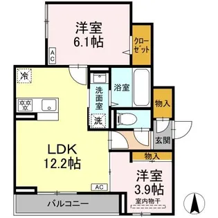 東京都江東区亀戸7【アパート】の間取り