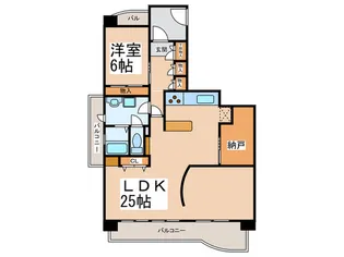 サンハイツ八事ふじみB棟【5階】の間取り