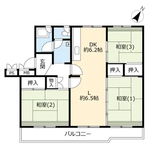 UR北広島北進町【5階】の間取り