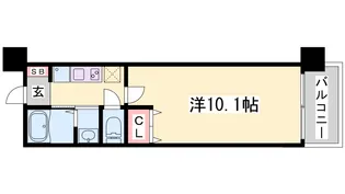 レジディア三宮東【10階】の間取り