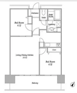 プラザタワー勝どき【12階】の間取り