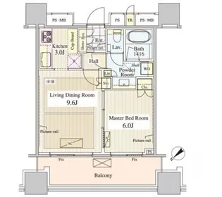 パークコート千代田富士見ザタワー【5階】の間取り