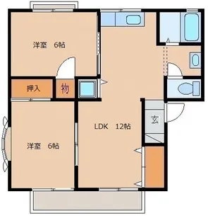 セジュールディパーチャA棟【2階】の間取り