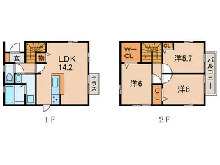 兵庫県尼崎市武庫之荘4【一戸建】の間取り