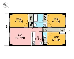 ベルサンモール【3階】の間取り