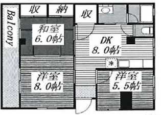 横田ハウス【1階】の間取り