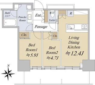 大崎ステーションレジデンス【8階】の間取り