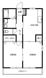 マリンハイツC【2階】の間取り