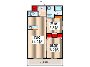 コスモ美園【2階】の間取り