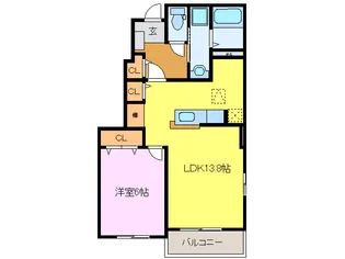 フォーチュネイト ビレッジA【1階】の間取り