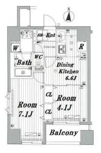 メイクスデザイン新宿【7階】の間取り