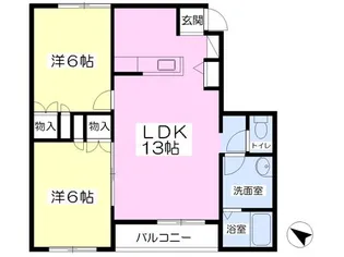 ディアコートII【1階】の間取り