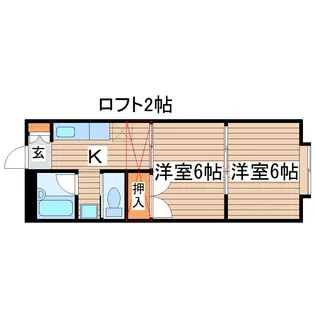 ホープシティ名取【1階】の間取り