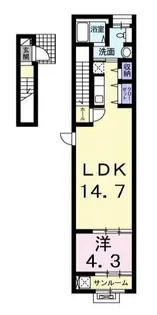 ルーベル柞原【2階】の間取り