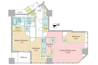 Brillia一番町(ブリリア一番町)【3階】の間取り