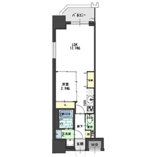 ラ・フォルム本町WEST【8階】の間取り