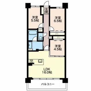 プラセシオン那加桜町【4階】の間取り