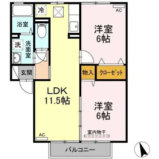 サン エクセル A棟【1階】の間取り