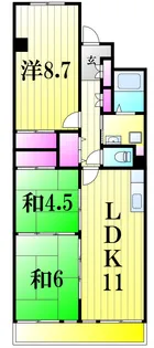 新松戸ファミールハイツ4号棟【4階】の間取り