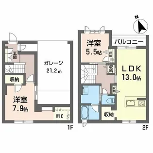 グランドゥール桜木III【1階】の間取り